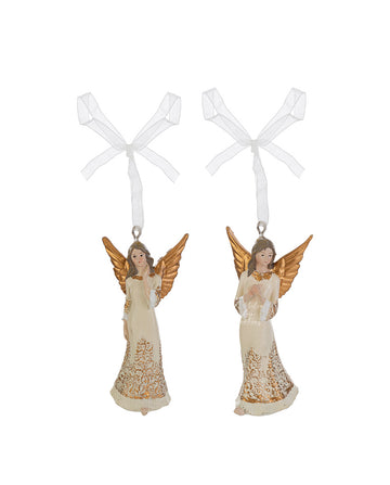 Appendino angelo natalizio panna e oro cm 9