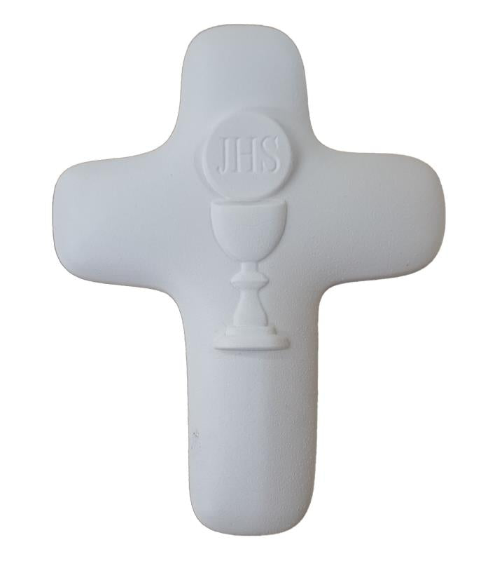 Croce dell'Eucaristia  in resina bianca