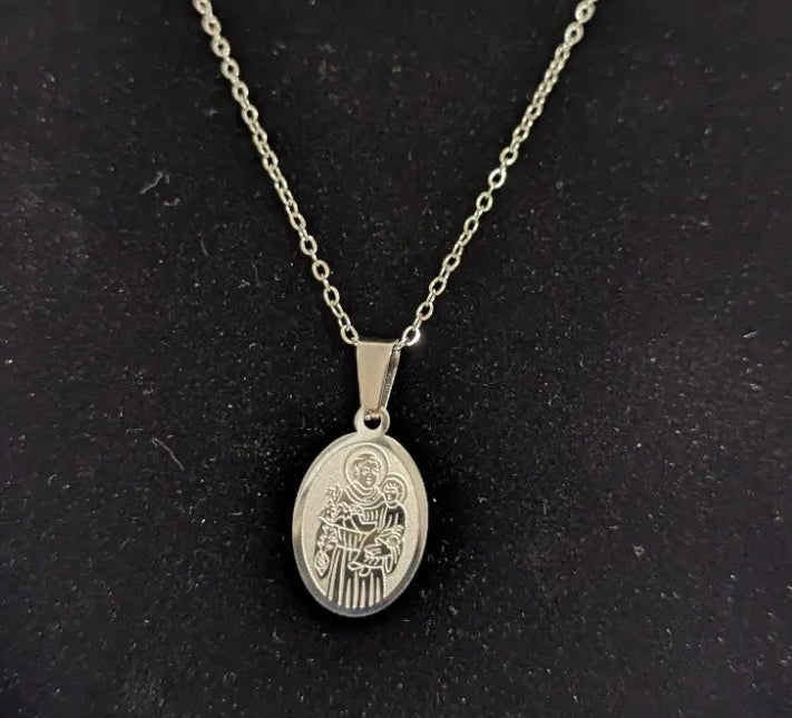 collana medaglia Sant'Antonio in acciaio