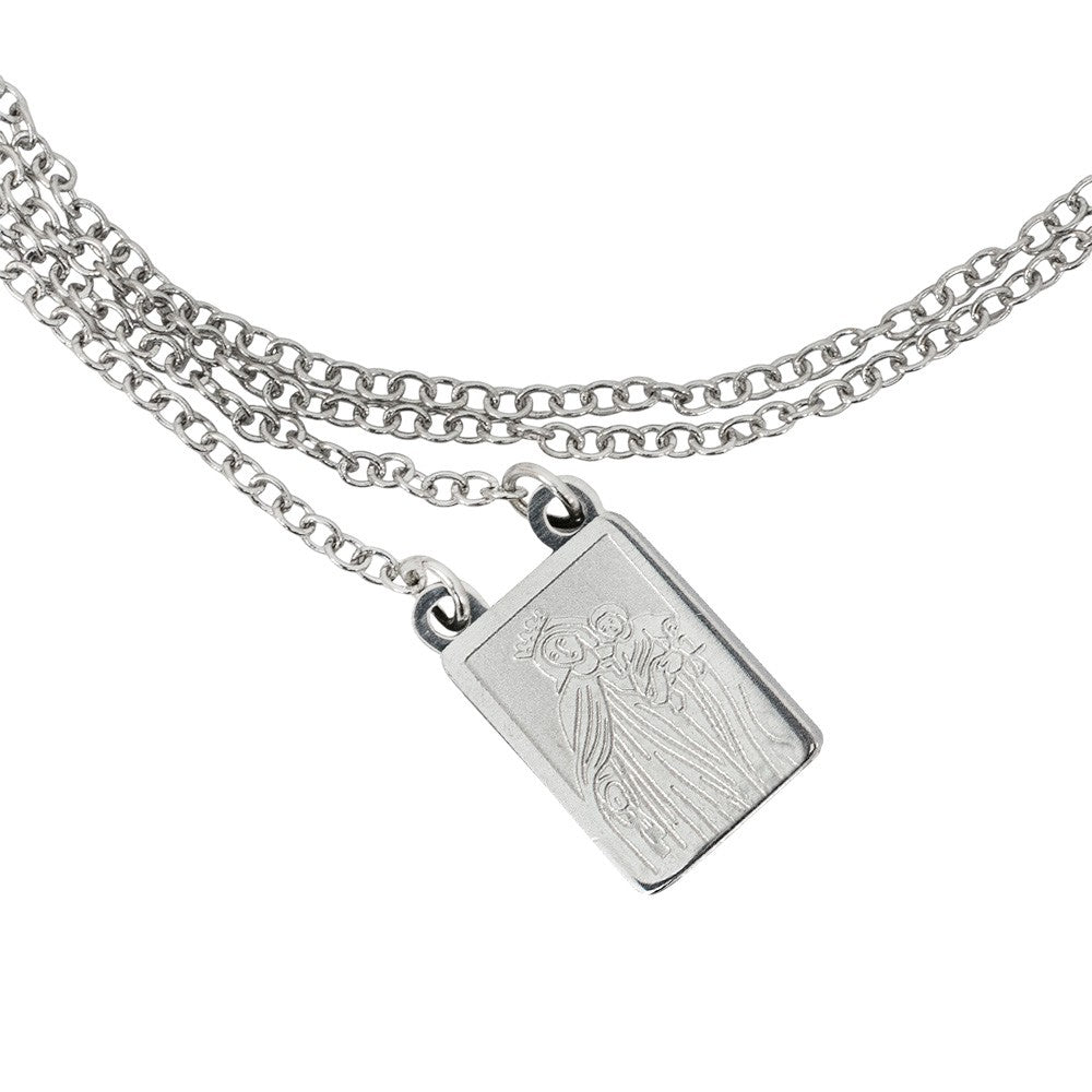 collana scapolare Madonna del Carmelo in acciaio