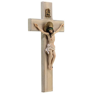 Croce in legno con corpo in resina h 40