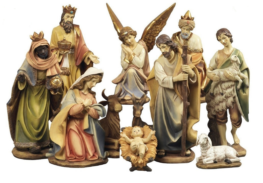 Natività in resina 11 pezzi cm 40