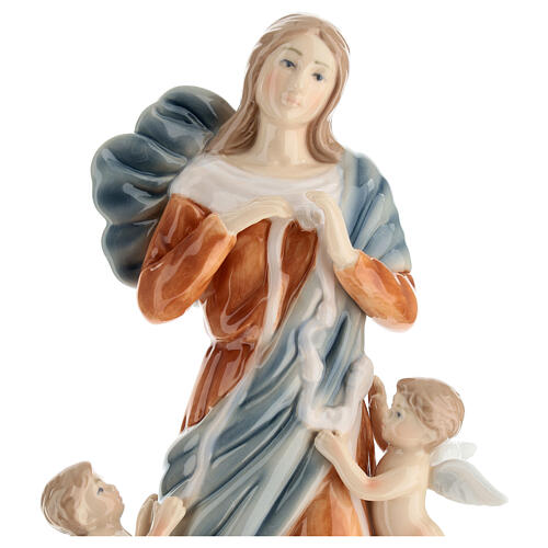 Statua Maria che scioglie i nodi porcellana cm 30