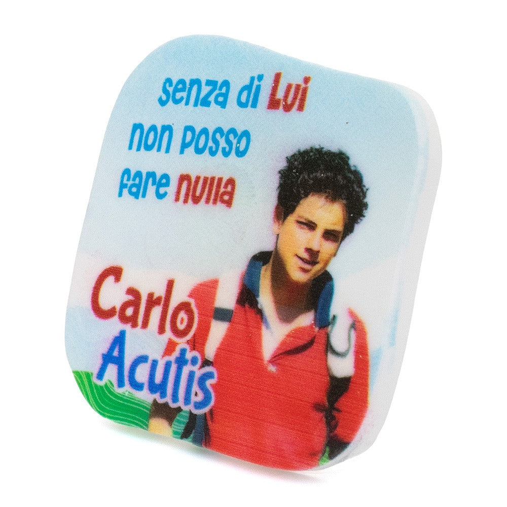 Magnete in polimero con immagine e frase Carlo Acutis
