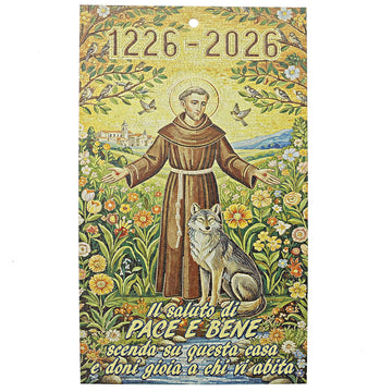 Benedizione con immagine oro a caldo. San Francesco ottavo centenario
