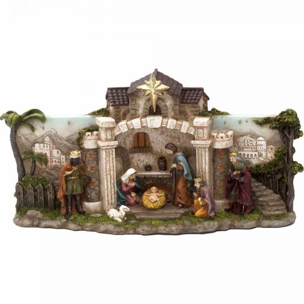 Presepe in resina con led cm 23