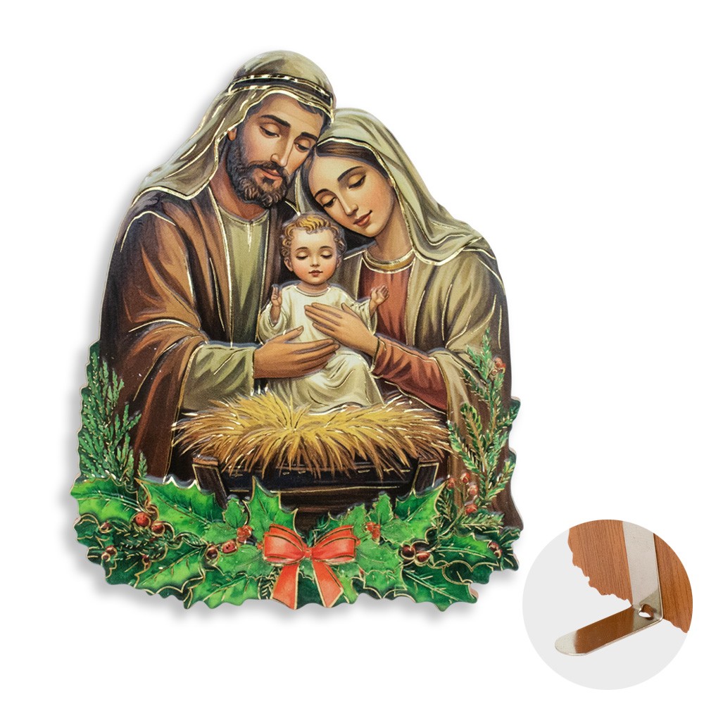 Magnete Natalizio con natività e girlanda