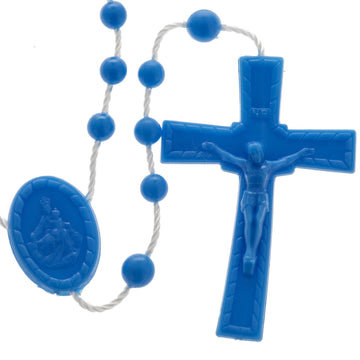 Rosario in plastica su spago