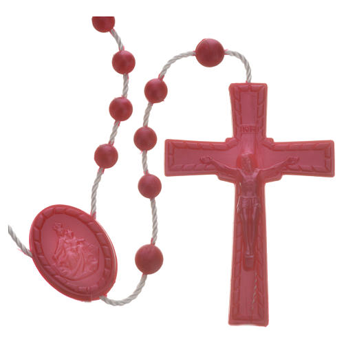 Rosario in plastica su spago