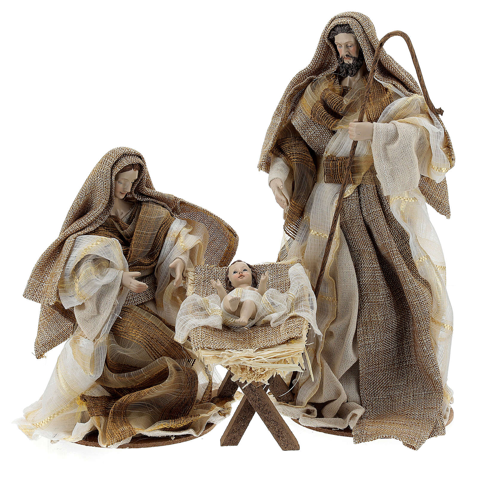Natività in stoffa tre pezzi cm 21